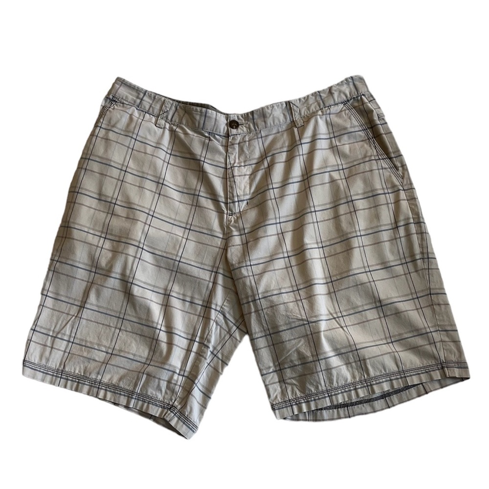 Adidas khaki stretch plaid shorts - Picture 1 of 14